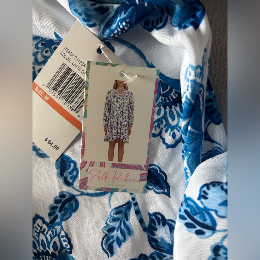 Stella Parker Blue And White Floral Dress